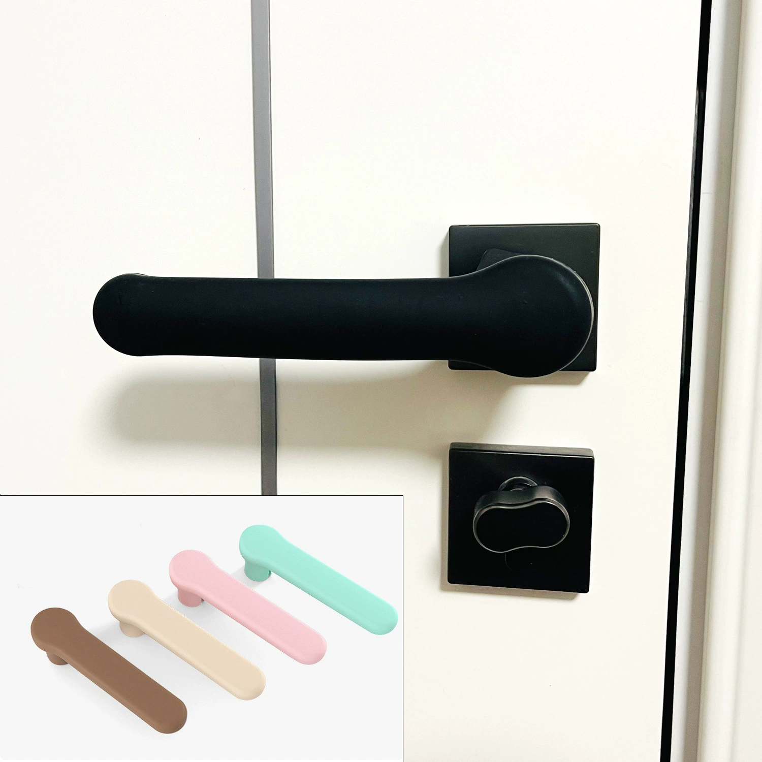 Глянцевая силиконовая защитная дверная ручка Защитный чехол Дверная ручка Защитный чехол от столкновений Детская ручка Чехол от столкновений 1