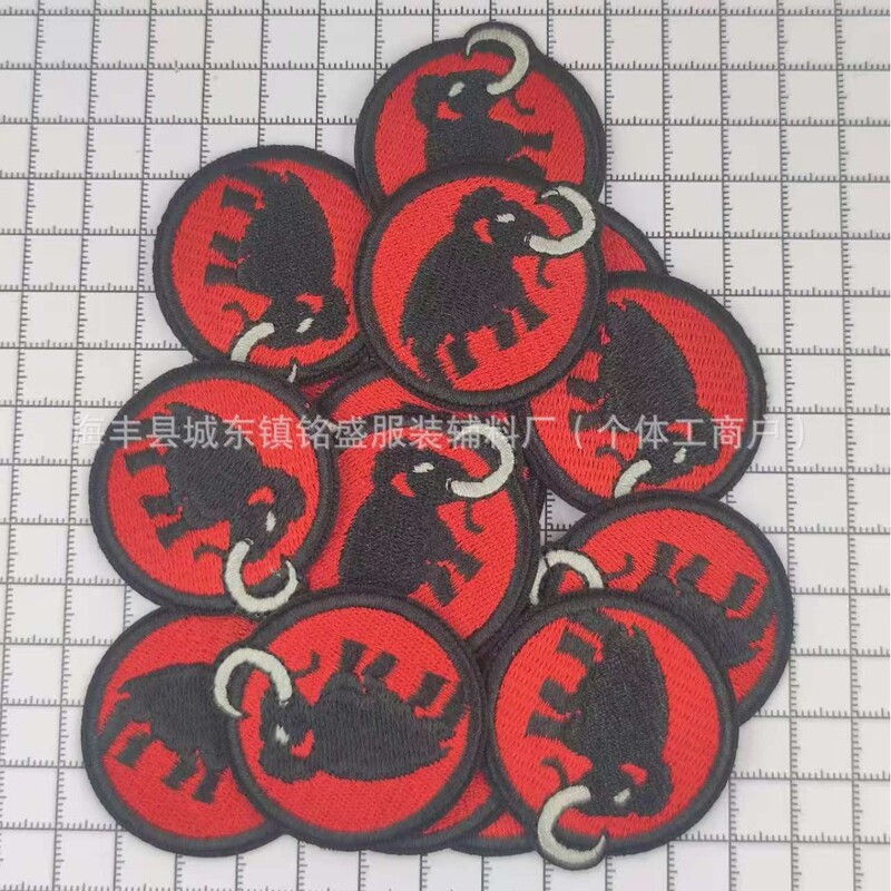 マンモス刺繍ロゴ アウトドアロゴ 帽子ロゴ 靴・帽子装飾ロゴ バッグロゴ マムートロゴ 綿刺繍ロゴ|undefined