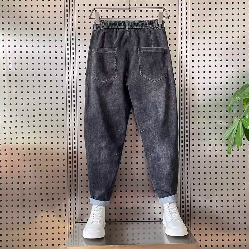Pants Men's Jeans 2025 New Spring and Autumn Spring and Autumn Loose Loose Small Feet Solid Color Trendy Brand All-match Casual Pants