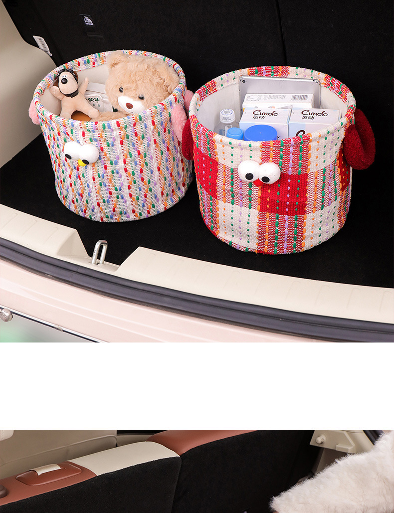 Car Storage Bin for the Passenger Seat, Snack Storage, Decorative Cartoon Folding Organizer, Car Trunk Storage Box