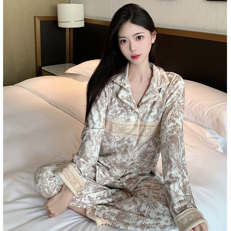 D家蝴蝶轻奢高级感女士睡衣秋冬季海岛绒长袖家居服温暖舒适套装|undefined