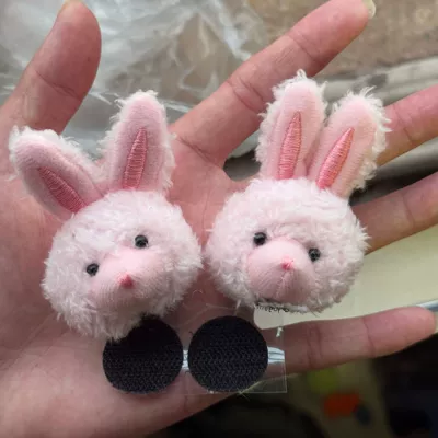 Decoration Plush Bunny Bear: Motosiklet dəbilqələri - doudou-rabbit-pink