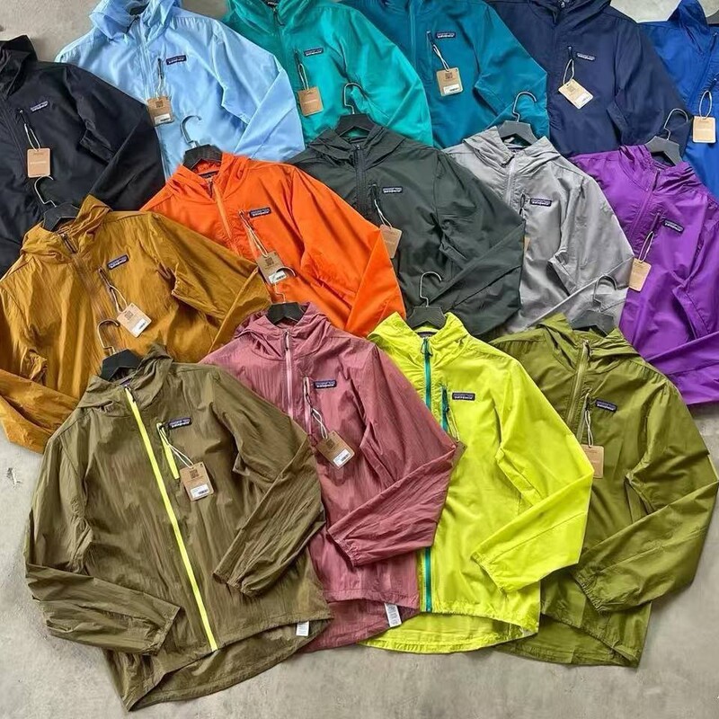 Patagonia Houdini Jkt Spring and Summer Outdoor Lightweight Water-Repellent Breathable Windproof Jacket for Men and Women Skin Protection Clothing