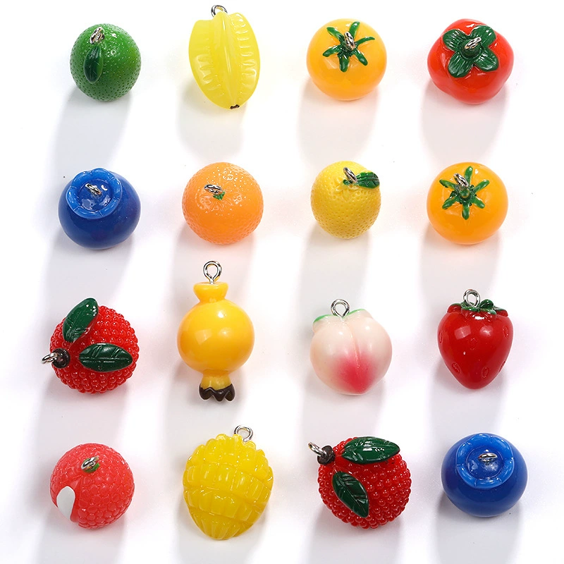 15 искусственных полутрехмерных фруктов из смолы «сделай сам», личи, черника, персик, кулон, трансграничная горячая распродажа