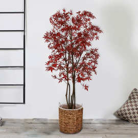 仿真植物装饰空间软装中大型红枫家居落地绿植日式风格假树仿真树