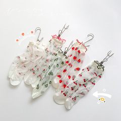 2024新品兒童襪子春夏季冰絲薄款網眼絲襪韓系公主女童透氣中筒襪