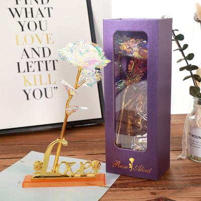 Flip luminescence Gold foil rose originality Valentine's Day gift simulation Bouquet of flowers 24K Gift manufacturers wholesale