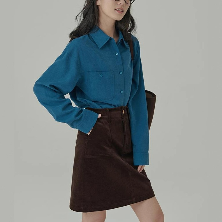 Soft Velvet Shirt New Style Dopamine Color Versatile Shirt Top for Women