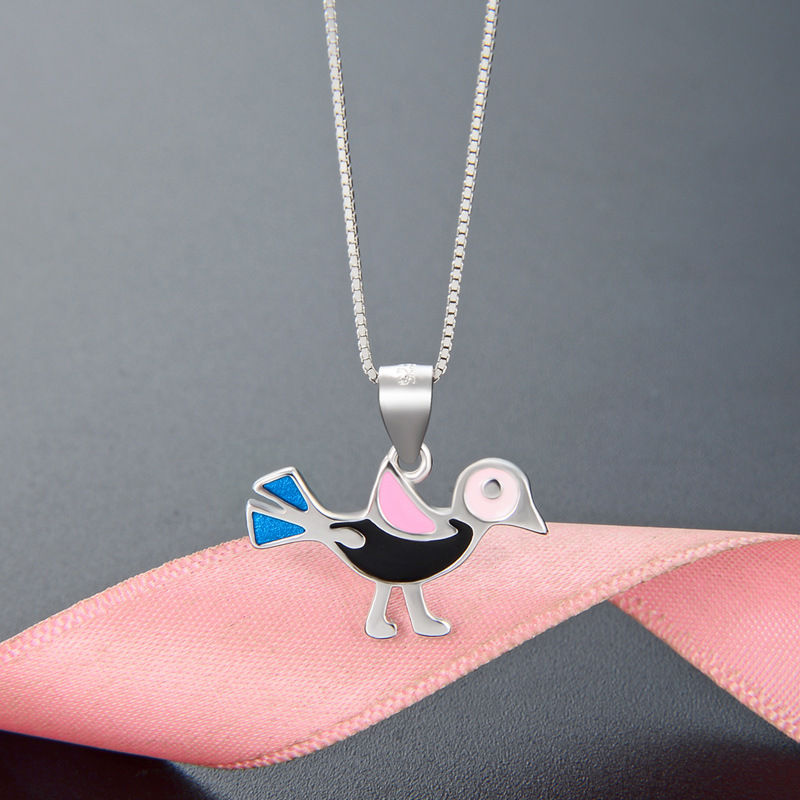 Transfronterizo Amazon Xyintemu Europa y los Estados Unidos 925 plata esterlina collar de pájaros de moda femenina creativa goteo colgante de amigas