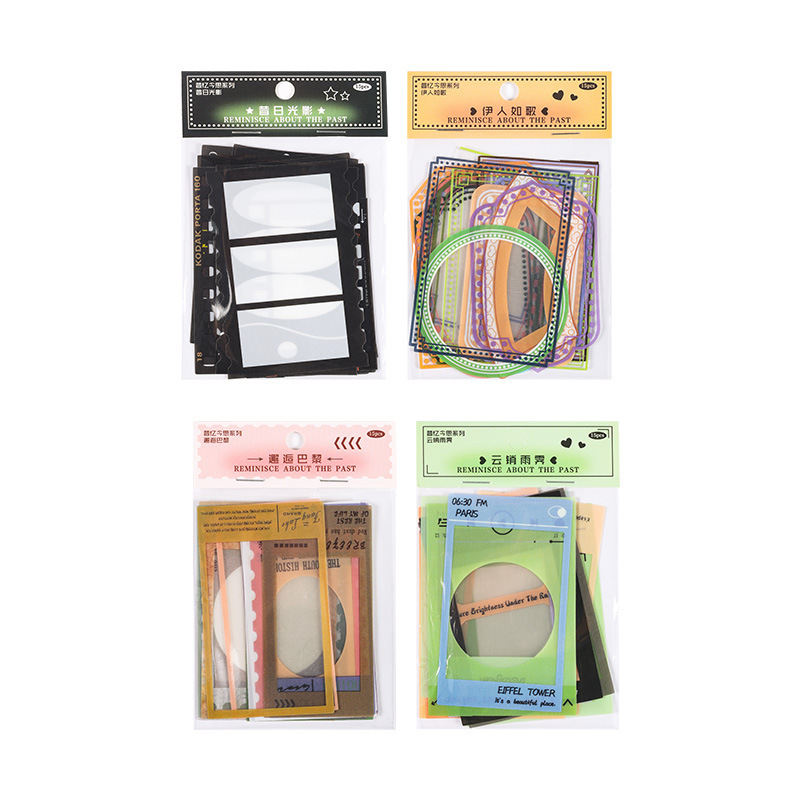 Xiyi Jinsi Diario PVC pegatinas a prueba de agua retro frontera pegatinas para niños ins estilo foto decorativa frontera pegatinas