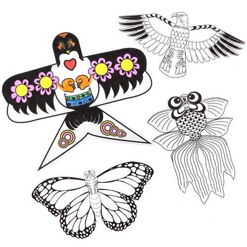 Blank kindergarten handicraft class teaching coloring bamboo kite DIY production material package homemade parent-child activities