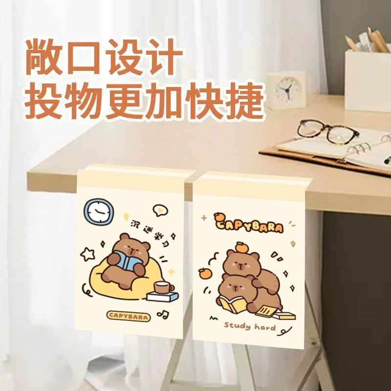Convenient garbage bag for students, cartoon storage system, print