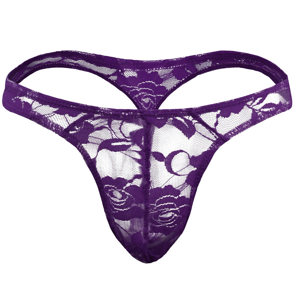 Floral Lace Sexy Thong Underwear with Sheer Mesh, Comfortable Fit, Available in Many Colors For Women