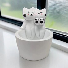 跨境新款卡通猫咪烛台树脂工艺品摆件家居装饰派对礼品圣诞节礼品