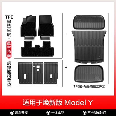 Mats, Tesla Car Accessories, Tpe: Modelə uyğun ayaqaltı - new-model-y-extended-starry-sky-blanket-double-layer-12-piece-set