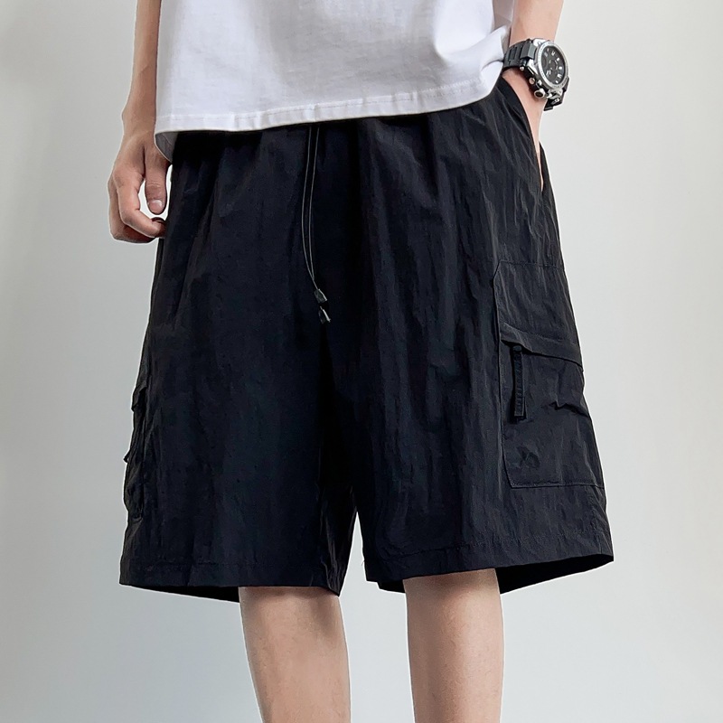 S - 5XL tamaño más grande pantalones de nylon de cinco puntos de hielo seco rápido pantalones cortos de hielo de playa de hombre pantalones casuales delgados pantalones de protección solar hielo