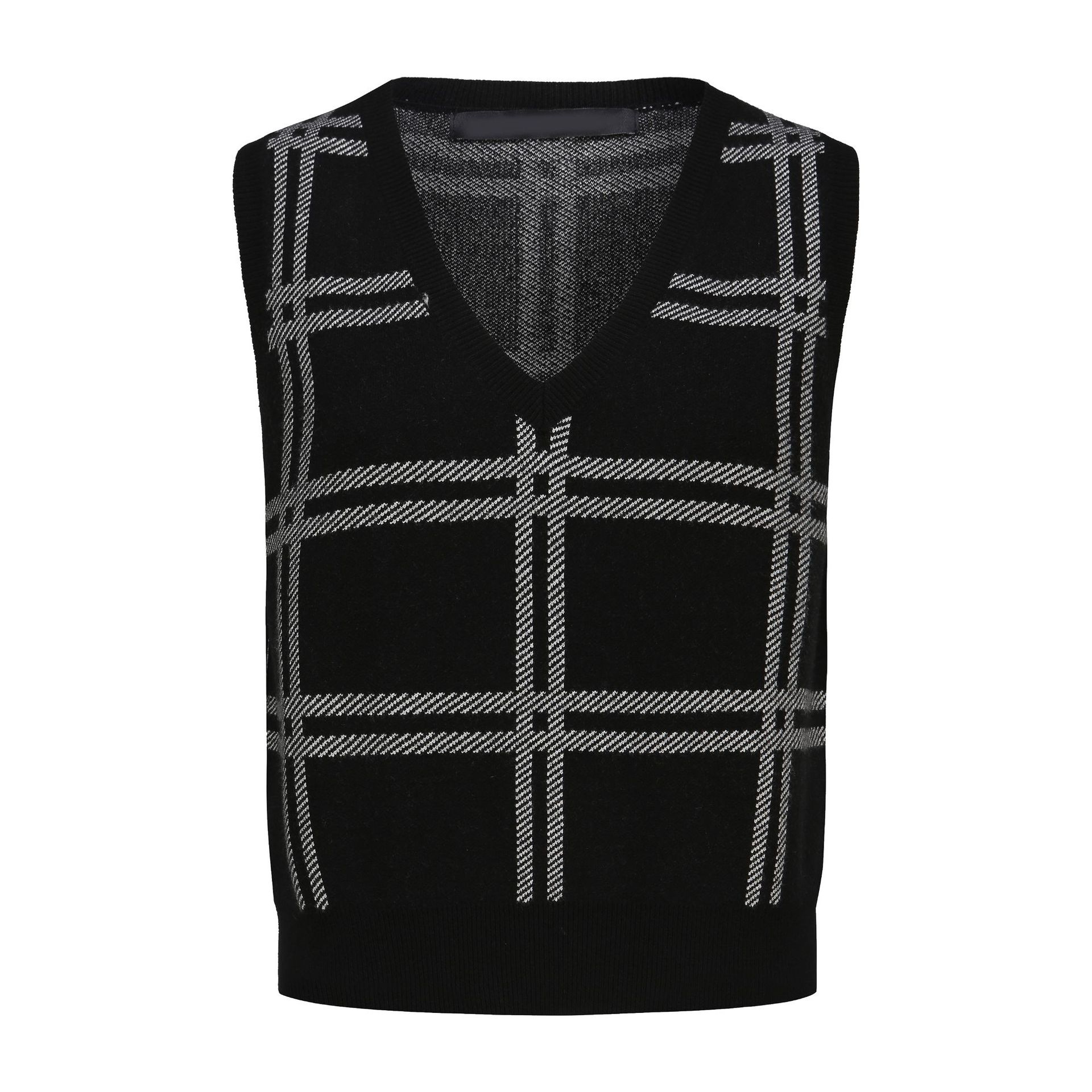 Spot Europa y los Estados Unidos nueva ropa de mujer suéter retro chaleco suéter de punto de cuello V chaleco de punto otoño invierno image 7