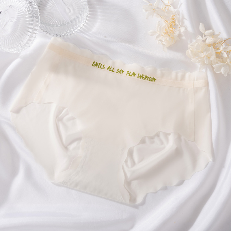 Ropa interior de seda de hielo para mujer, pantalones cortos de entrepierna transpirables antibacterianos, pantalones cortos triangulares, estilo fino de verano, secado rápido, ropa interior para niñas sin costuras, mujeres