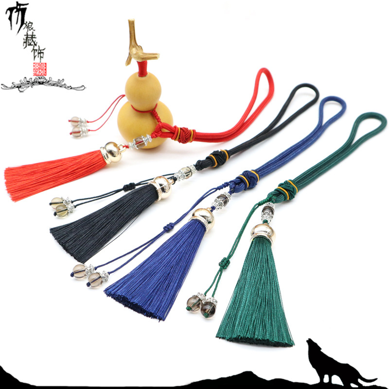 小葫芦挂绳手工编织汽车挂饰流苏穗子活扣编织文玩手绳手捻葫芦绳