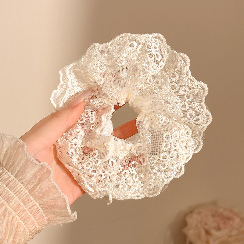 Anillo para el cabello de intestino grueso de gran tamaño coreano, bufanda cuadrada de alta calidad femenina, cuerda para el cabello, banda elástica y duradera, flor de viento perezosa