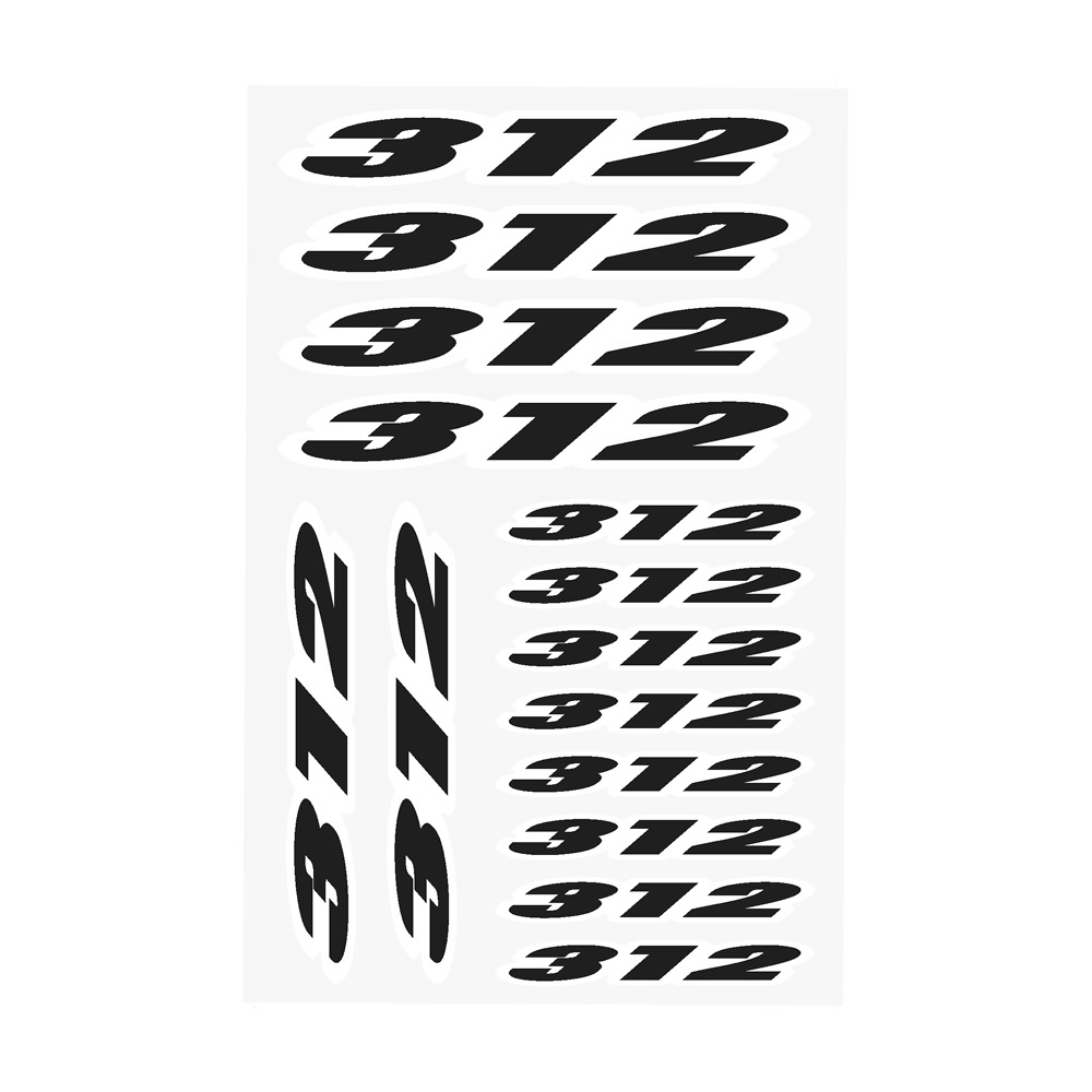 F4 - R 312 F4 - RR 312 1078 Universal Motorcycle Rear Cover Number Stickers