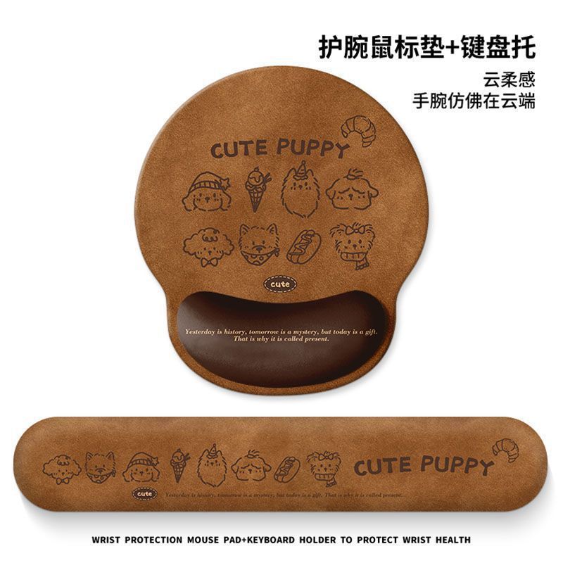新しい漫画かわいい子犬リストガードマウスマット女の子保護リストサポートオールインワンコンピュータキーボードマットオフィス|undefined