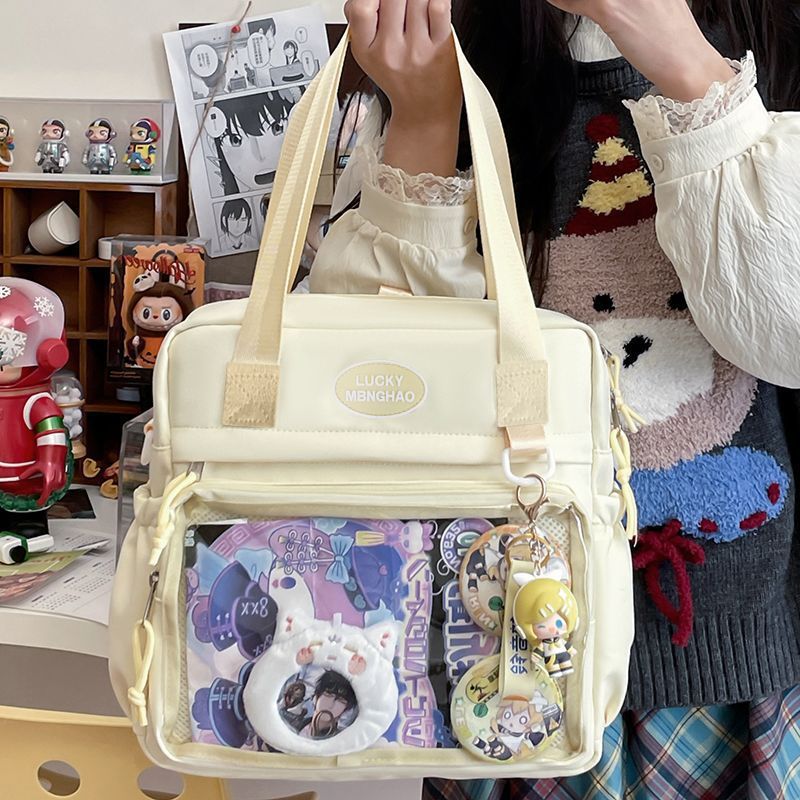 日本製ポータブルトートバッグ女性用大容量学生パーティーショルダークロスボディバッグかわいいバジ谷子バッグ|undefined