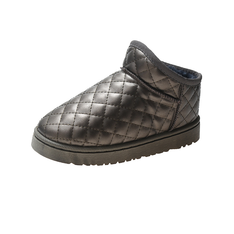 Botines de nieve forrados para mujer botas cortas de invierno_voghion.com