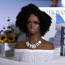 黑人肤色假发头模源头工厂 双肩半身非洲模特头假人头人偶道具头