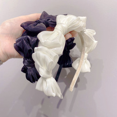 Retro French hairband fairy small fragrant bow Korean high-end fairy hair accessories fashion high skull headband