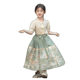 Hanfu Girl's Summer Outfit with Mamian Skirt for Older Children, New Chinese-Style Ancient Costume for Girls, Tang Suit Dress for Girls