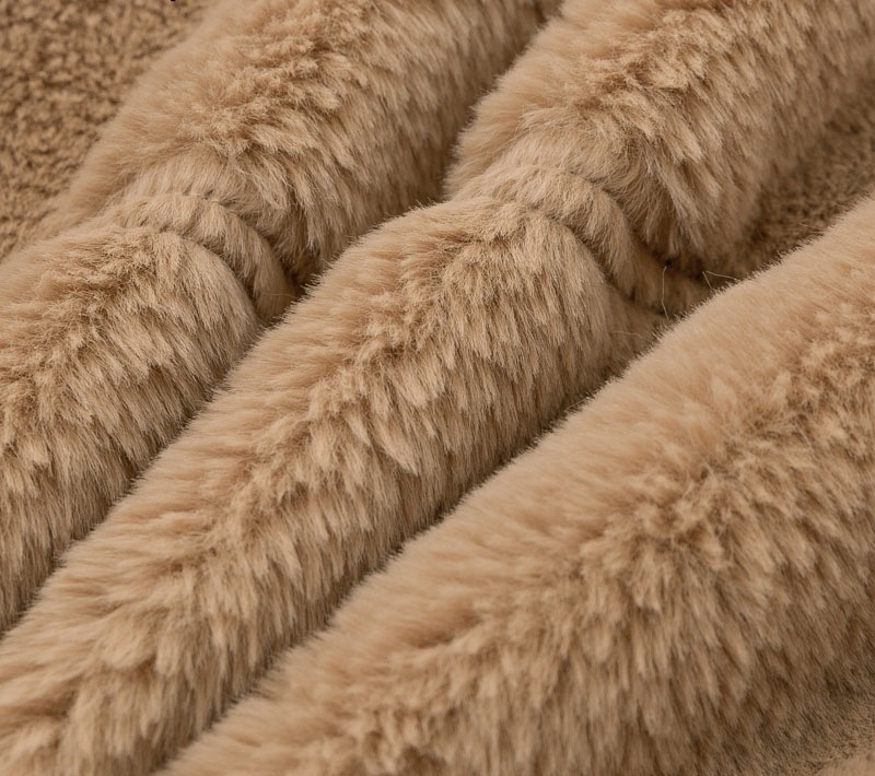 Cappotto donna finta pelliccia cardigan cerniera effetto coniglio_voghion.com