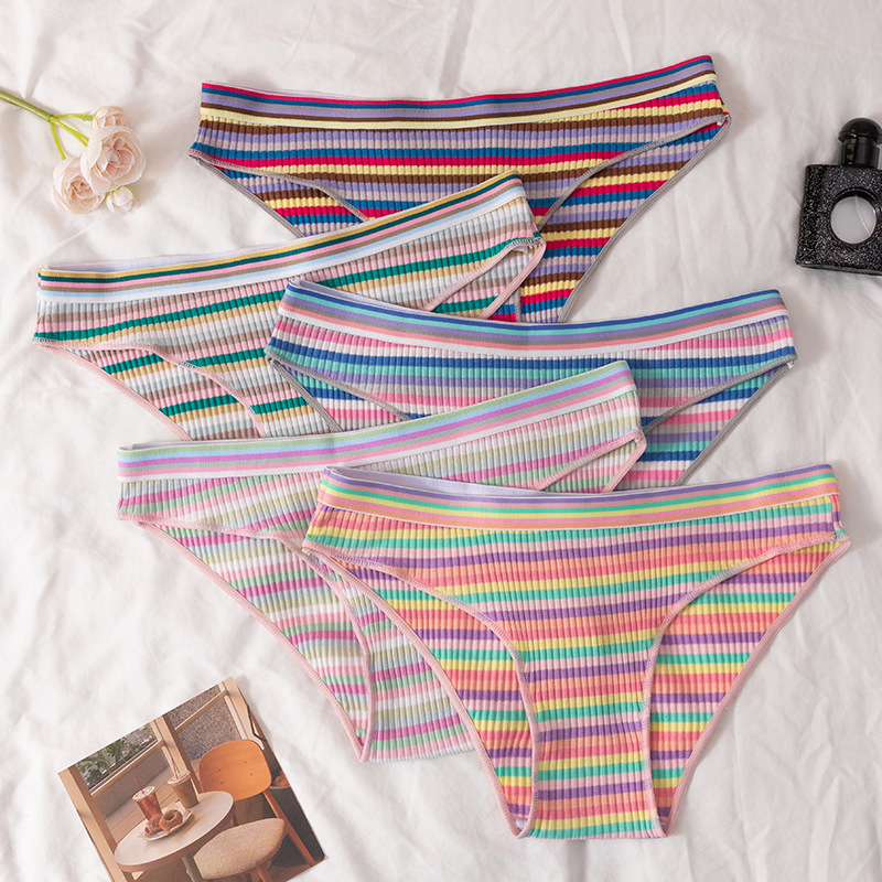 Nueva tira de color de algodón puro para mujer bragas rosadas para mujer cintura baja sexy dulce bragas al por mayor sexy cotton