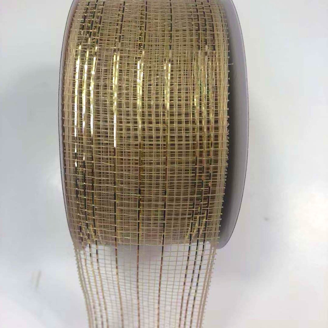 节日气氛装饰网纱丝带DIY卧式房间装饰彩带包装带6.3公分X25码批