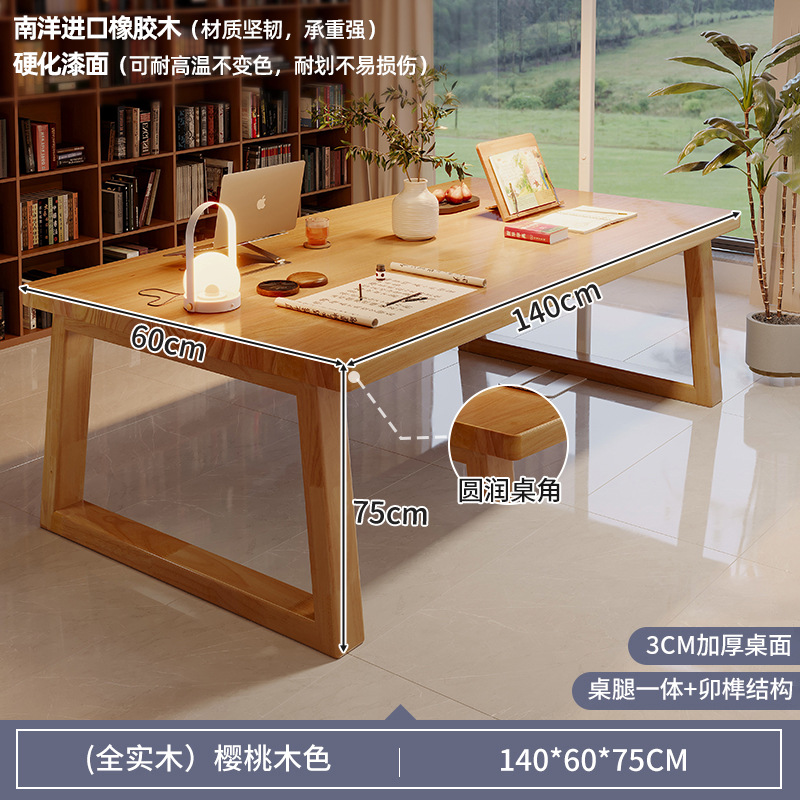 Escritorio de madera sólida para dos personas, escritorio de estudio, escritorio de computadora, escritorio de escritorio