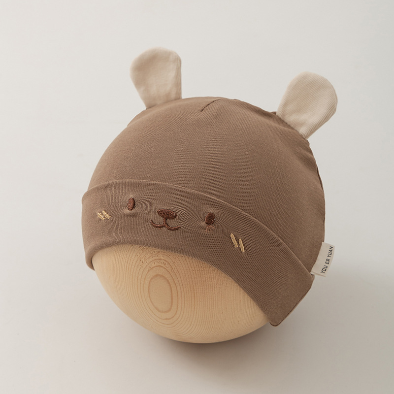 Bebés pequeños bonitos osos orejas sombreros recién nacidos 0 - 6 meses bebés varones otoño gorras delgadas para oídos de bebé