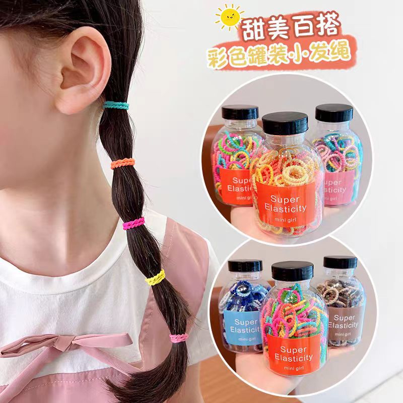 Cintas de goma enlatadas para niños, alta elasticidad no daña cabello de bebé, cabello de pequeña niña, cabello de goma, cabello de cabello