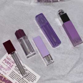 新款紫色系唇釉唇彩方管化妆品包材源头厂家多款紫色唇釉包材