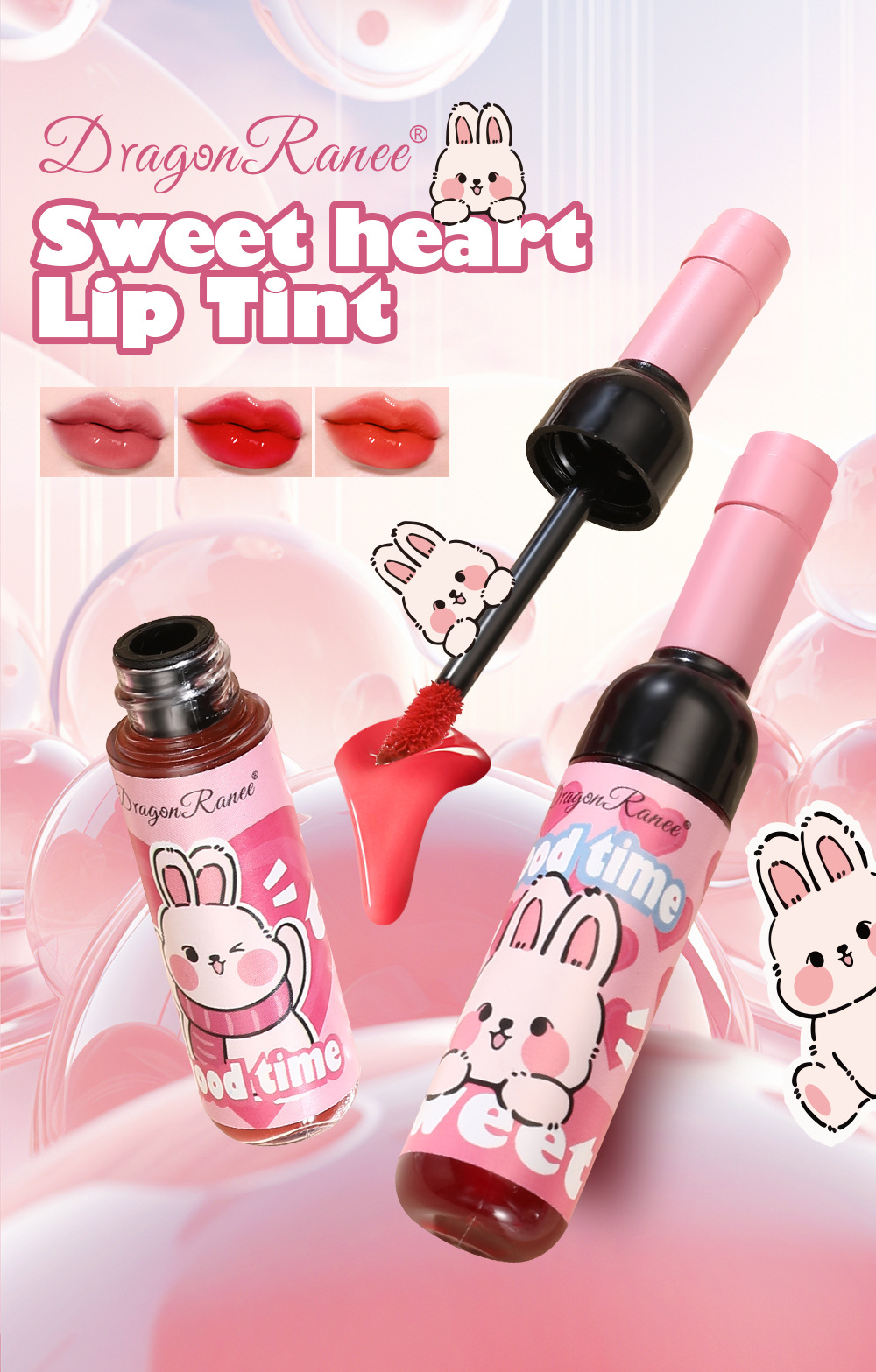 23g Weight Lip Glaze Type Of Cosmetics Contains Liquid Ingredient Lip Glaze Material Rabbit Pattern Rabbit Lip Glaze Lip Glaze Beauty & Health 无
