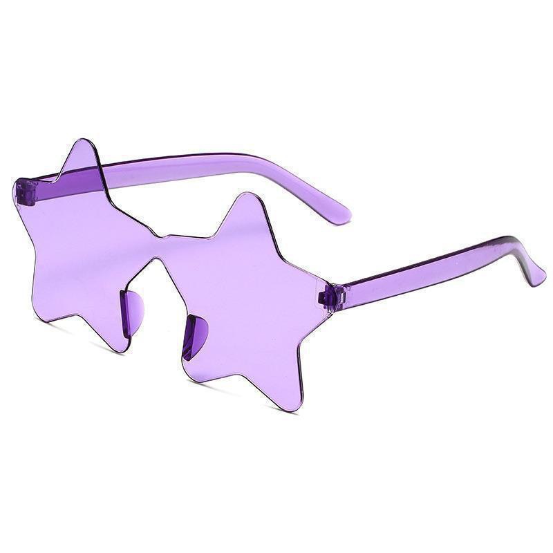 Gafas de Sol de Estrella de Cinco Puntas Sin Marco de Plástico PC Decorativas para Fiesta