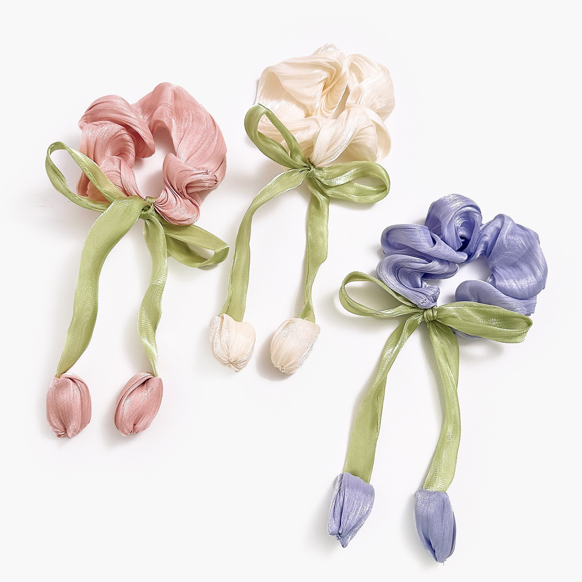20g Weight Hair Tie Hair Accessories Type 1 Piece, 1 Set Quantity Holiday, Street Occasion Cloth Material tulips Pattern All Seasons Season Women's Gender Cute, Pastoral Style Cute Pastoral Women's Tulips Cloth Hair Tie 6