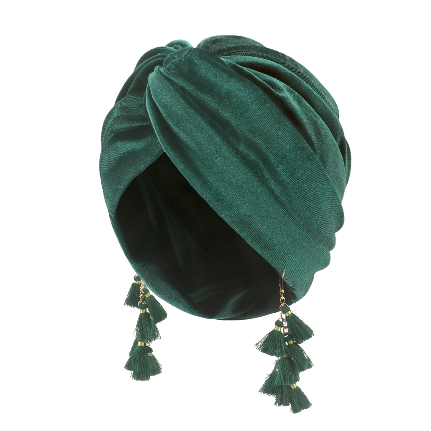 Spring New Women's Headscarf Hat European And American Retro Fashion Fringed Headhat Bohemian Cross Pullover Hat_voghion.com