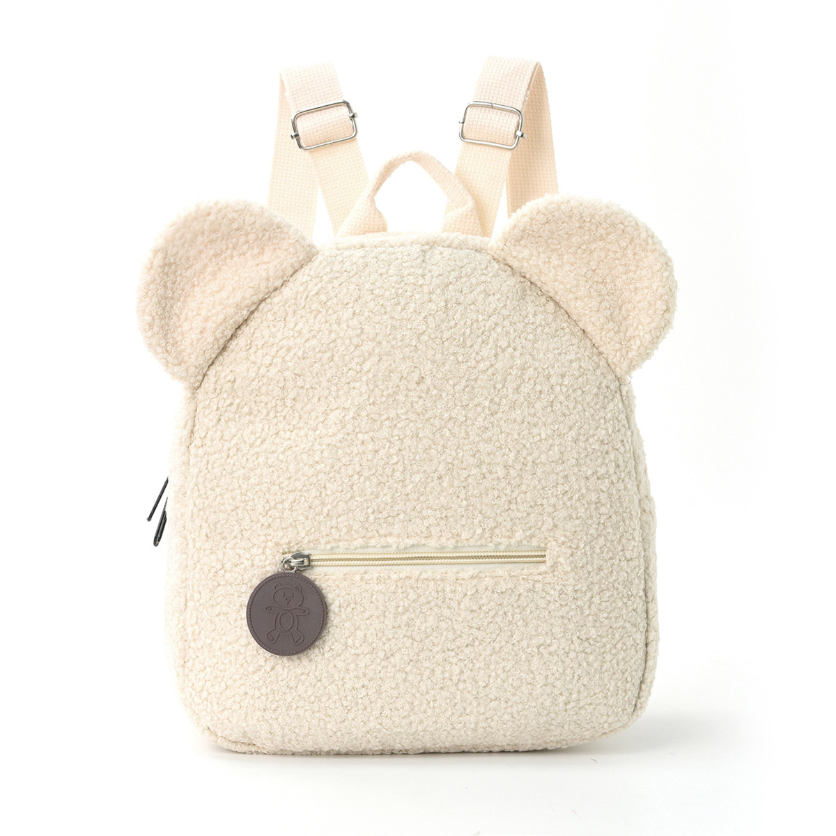 Mochila de felpa transfronteriza 2025 nueva moda casual oso oreja mochila de dibujos animados para niños