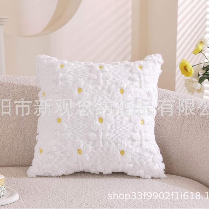 春夏の花刺繍枕カバー、豪華なキルティングソファ枕カバー、ベッドサイドクッション、クロスボーダー推奨装飾枕カバー|undefined