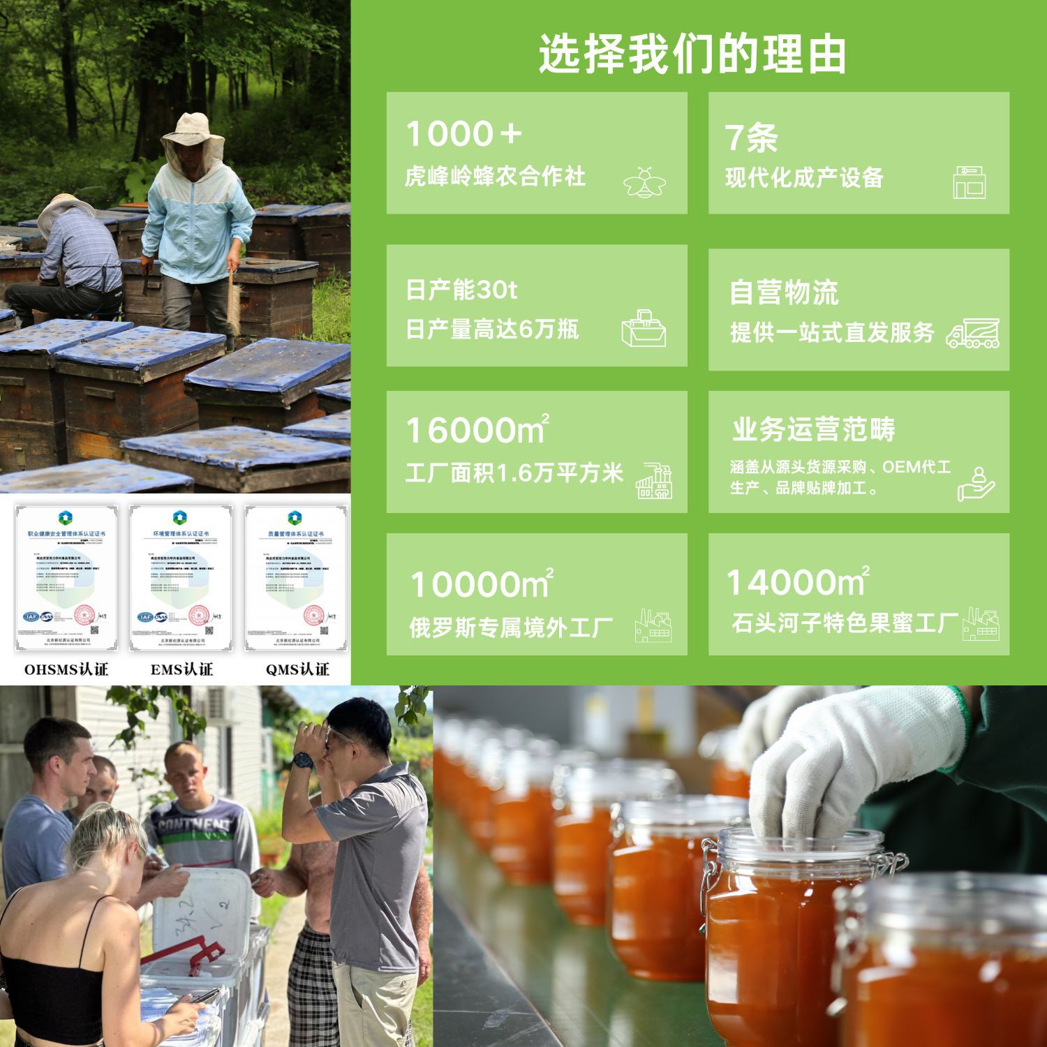 虎峰岭俄罗斯蜂蜜批发椴树蜜1000r卡扣瓶量大现货OEM定制批发