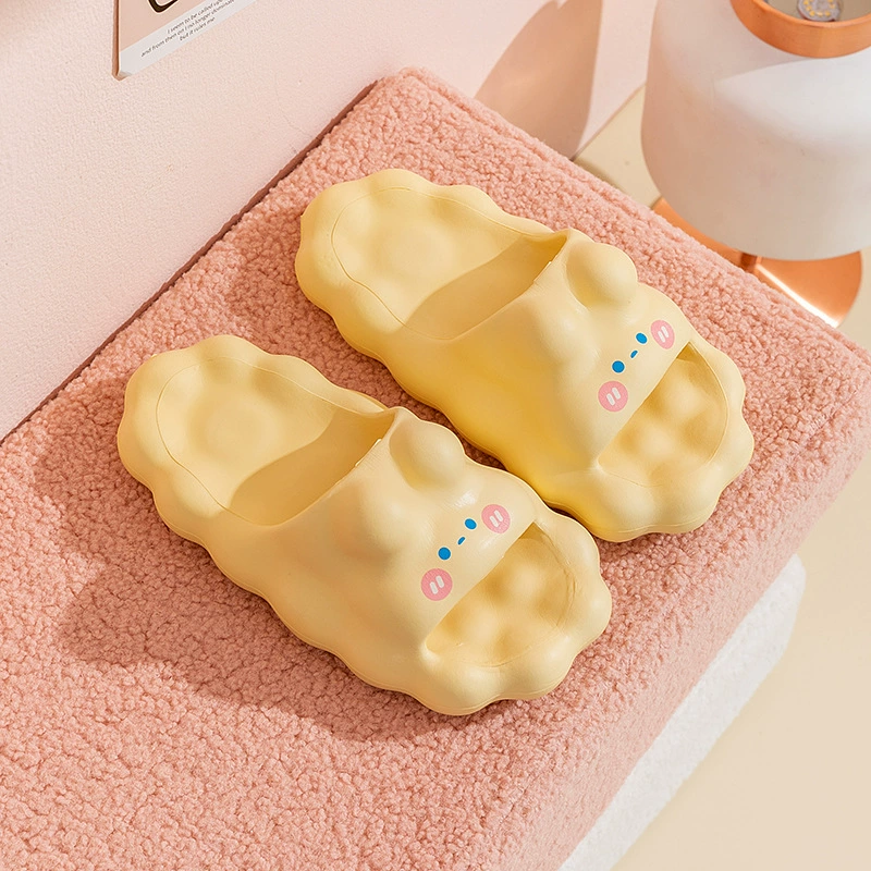 Mesh Slide Slippers, Cute Cloud Rabbit Design, Non-slip, 4 cm Thick Sole