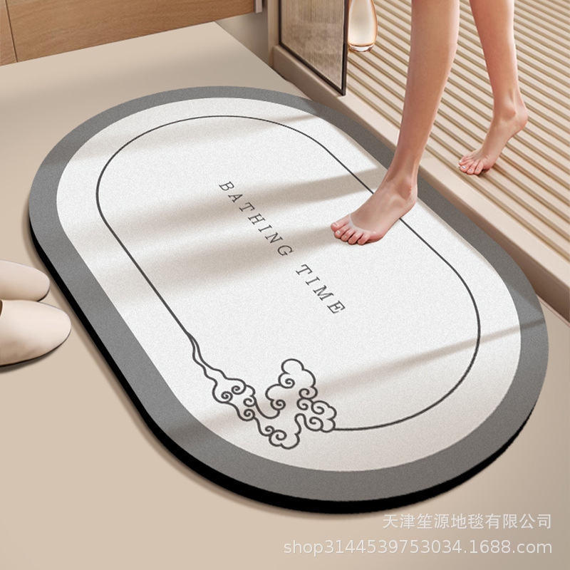简约家用硅藻泥地垫卫生间吸水防滑脚垫耐脏易清洗浴室地垫可代发|undefined