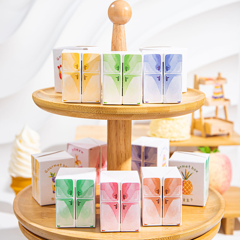 Hermoso día troquelado caja de cinta PET caja gourmet embalaje creativo cuenta manual cinta decorativa de bricolaje