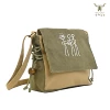 Green shoulder bag, school bag, shopping bag
