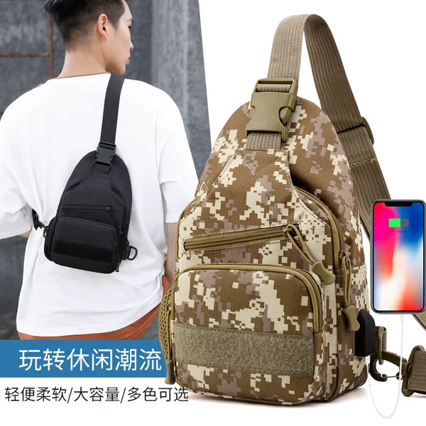 New Fashion Chest Bag Men's Fashion Sports Casual Crossbody Outdoor Bag Men's Small Shoulder Camouflage Tactical Slingshot Bag
